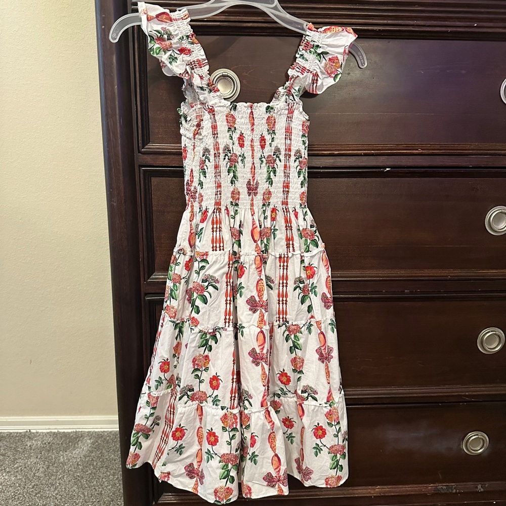 Hill House Tiny Ellie Red and White Ruffled Smocked Sundress